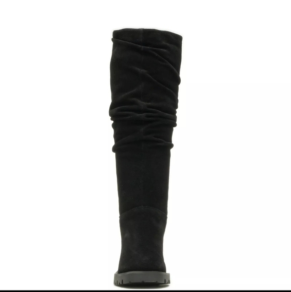 Harley-Davidson suede biker moto boho black block heel tall boots size 10 - Picture 7 of 14